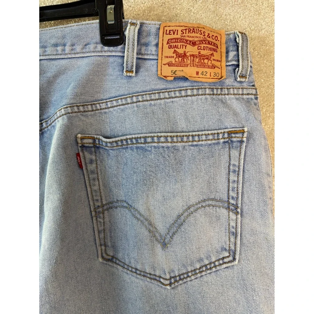 Vintage Levi's 505 Jeans Men's 42x30 Regular Straight Leg Blue Denim y2k